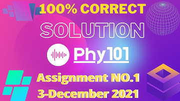Phy101 Assignment No.1 || 100% Correct Solution by Sir BiLAL KAHLON OFFICIAL
