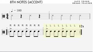 8th notes Accent