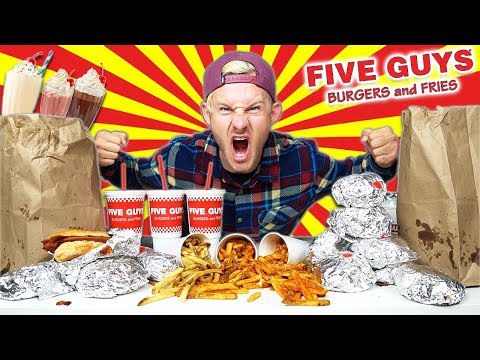 THE $125 FIVE GUYS MENU CHALLENGE! (11,000+ CALORIES)