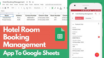Hotel Room Booking Management To Google Sheets Using Upsheet App | App To Sheet | Custom Template
