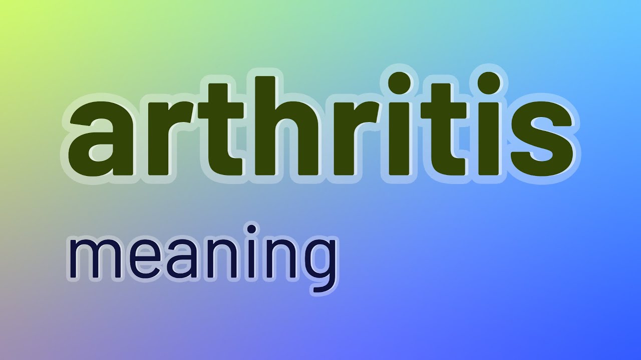 Arthritis 13 English Vocabulary Flashcards YouTube