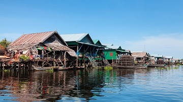 Cambodian Community Living On Floating Houses Without Access To Clean Water