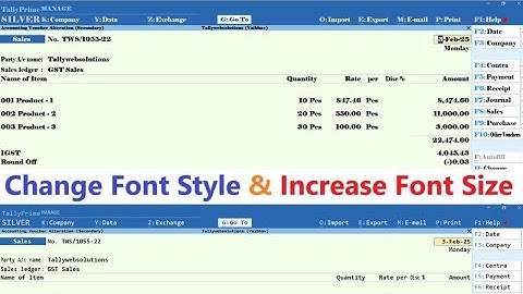(Free Tally Addon) Change Font Style and Increase Font Size in Tally Prime | Tallywebsolutions