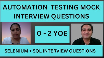 Automation Testing Interview Questions | SQL Interview Questions