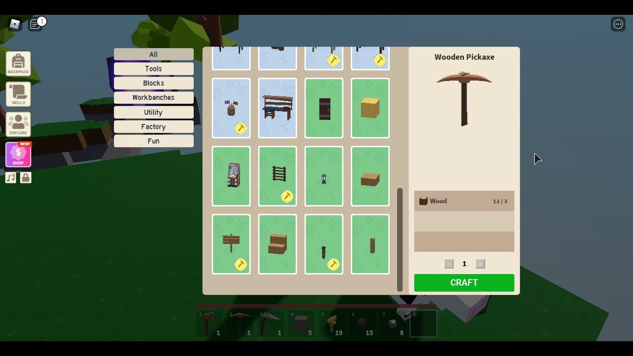Roblox Islands How To Unlock Some Item For Crafting in Basic