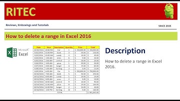 How to Delete a Range in Excel 2016