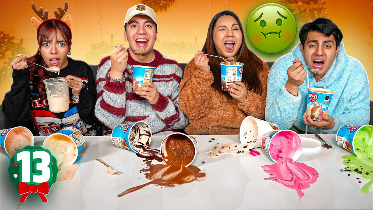 EL ÚLTIMO EN DEJAR DE COMER HELADO GANA - VLOGMAS 13