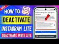 How to Deactivate Instagram Lite Account 2026 New Update || Instagram Lite Id Deactivate Temporarily