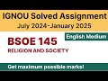IGNOU BSOE 145 Solved Assignment 2024-25 PDF Download | English Medium | Vidyamojo