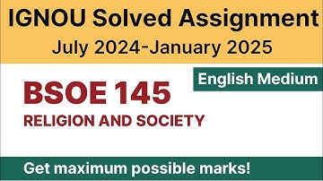 IGNOU BSOE 145 Solved Assignment 2024-25 PDF Download | English Medium | Vidyamojo