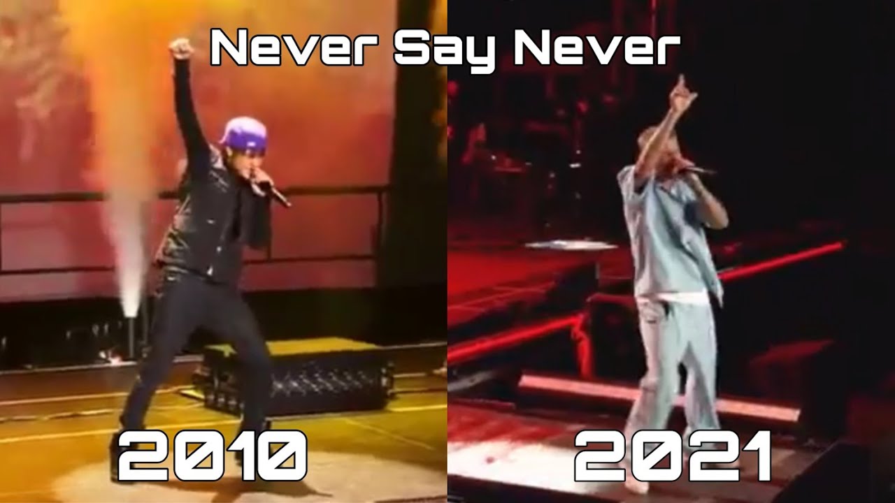 Never Say Never - Justin Bieber & Jaden Smith LIVE Performance 2010 & 2021 (side by side)