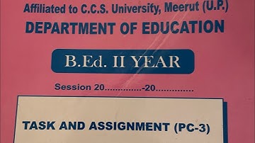 Task and assisment PC-3/CCS university/B.ed files