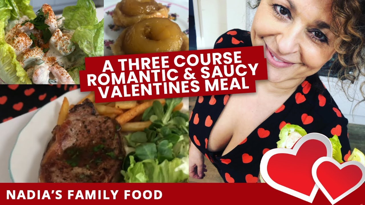 A THREE COURSE ROMANTIC & SAUCY VALENTINES MEAL (Prawn Cocktail, Steak & Chips, Apple Tarte Tatin)