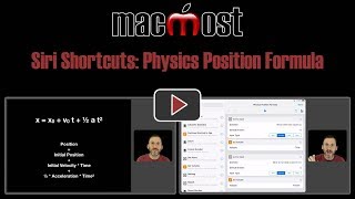 Siri Shortcuts: Physics Position Formula (MacMost #1796) screenshot 3