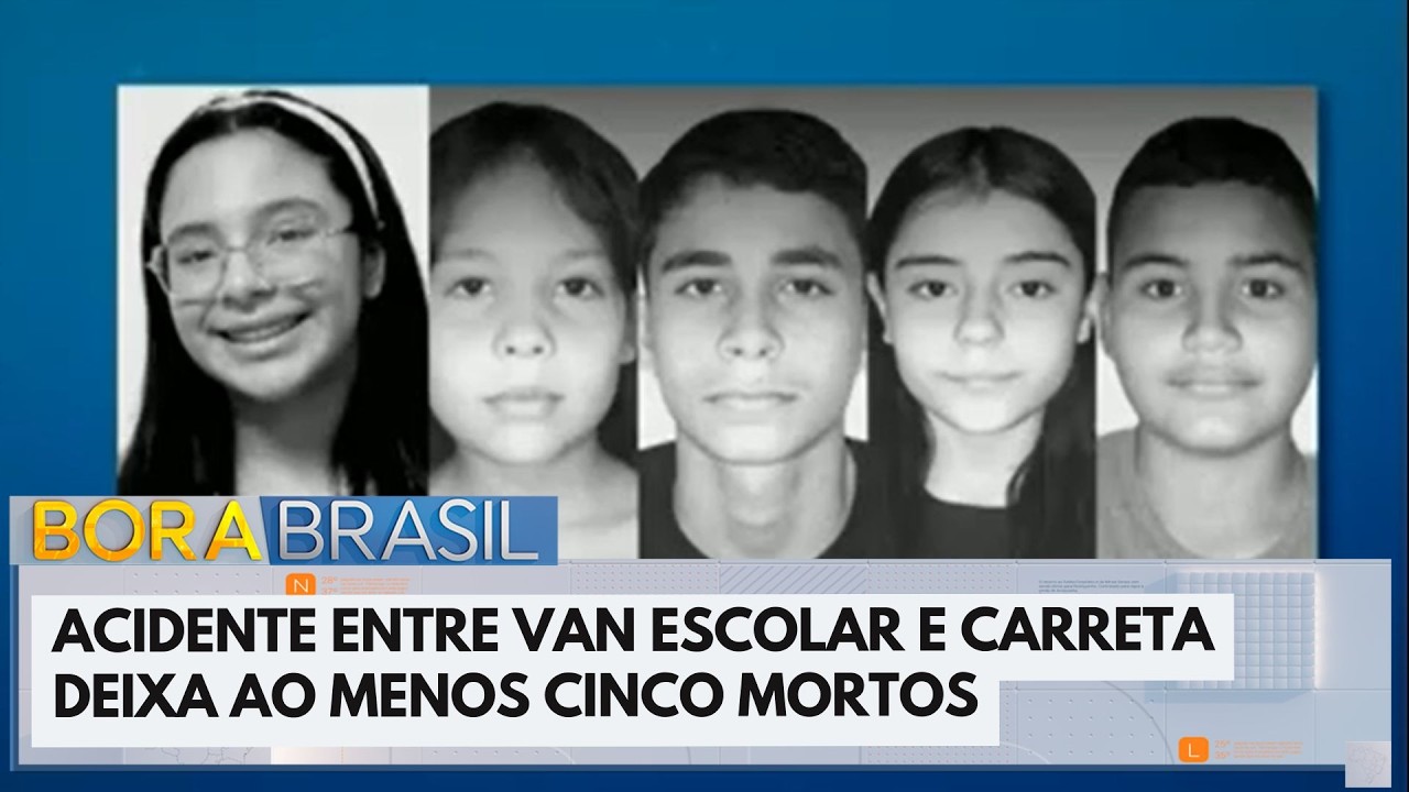 Acidente entre van escolar e carreta deixa, ao menos, cinco mortos | Bora Brasil