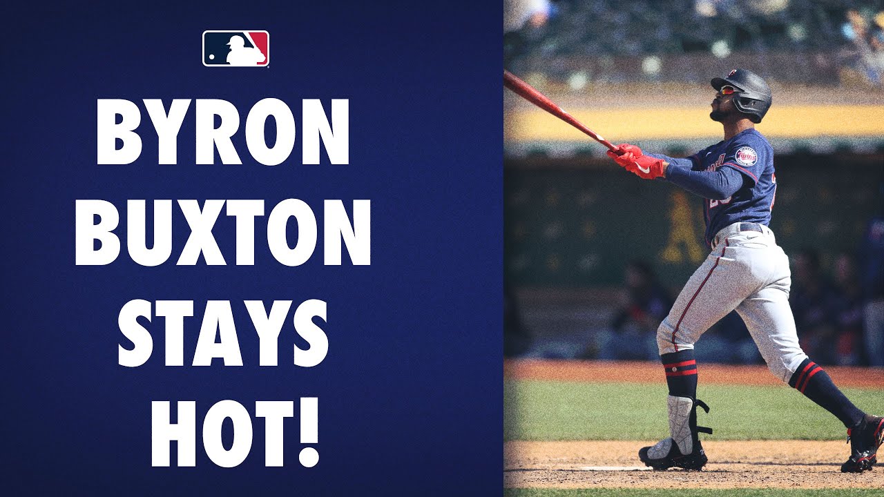 Byron Buxton stays hot with 3 hits and a diving catch! 