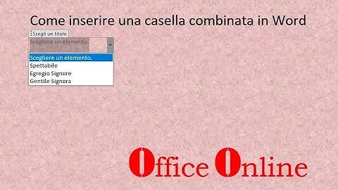 inserimento di una casella combinata in Word