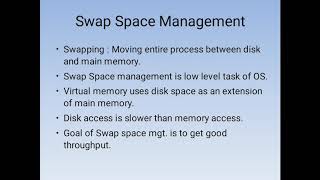 OS- Operating Systems-TE CSE-IT- Swap space management