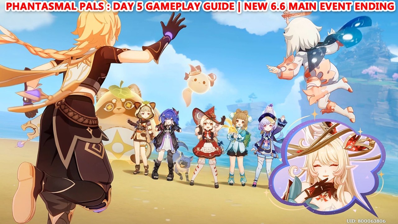 Genshin Impact Phantasmal Pals : Day 5 Gameplay Guide | New 6.6 Main Event Ending & Free Weapon Skin