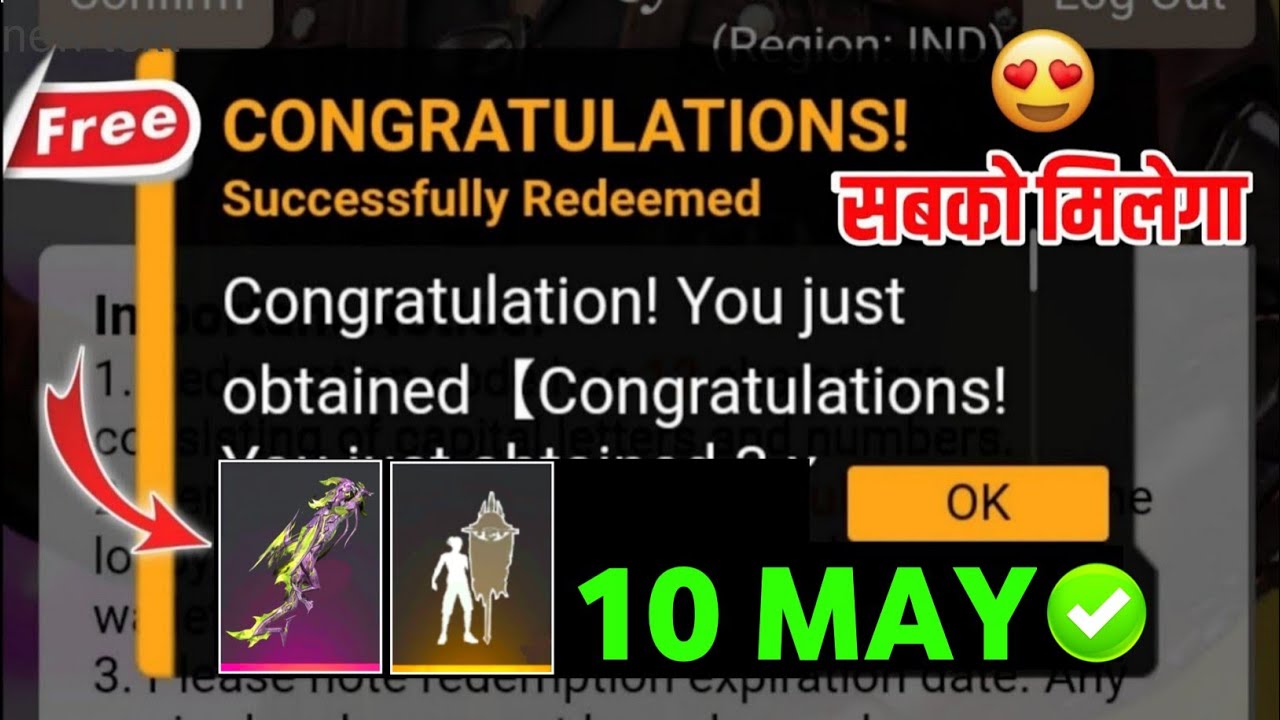 free fire redeem code today 10 may 2023 redeem code free fire | ff code today 10 may