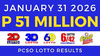 Lotto Result Today 9Pm January 31 2026 Pcso