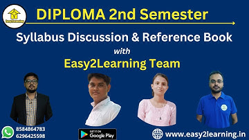 Diploma 2nd Semester Syllabus Discussion & Reference Book suggestion | By Easy2Learning Team |