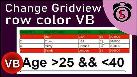 How To Change GridView Row Color Dynamically In ASP.Net Using VB | Swift Learn