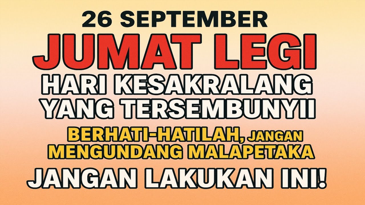 Jumat Legi: Rahasia Tradisi, Mitos, dan Pantangan Tersembunyi di Tanggal 26 September