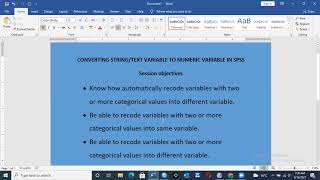 Data Transformation (String variable to Numeric variable) in SPSS | KAJOS Consultants