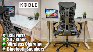 BEST ALL IN ONE Desk for 2022 | Koble Lana Sit Stand / Speakers/USB Ports/Wireless Charging