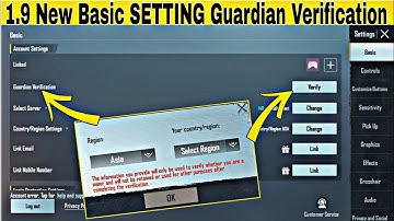 Pubg Mobile 1.9 Update New Basic Setting Guardian Verification New Setting Pubg Mobile Bgmi 1.9