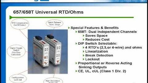 Acromag Overview: 657T and 658T Transmitters; Single or Dual Channel, RTD Input, Loop-Powered