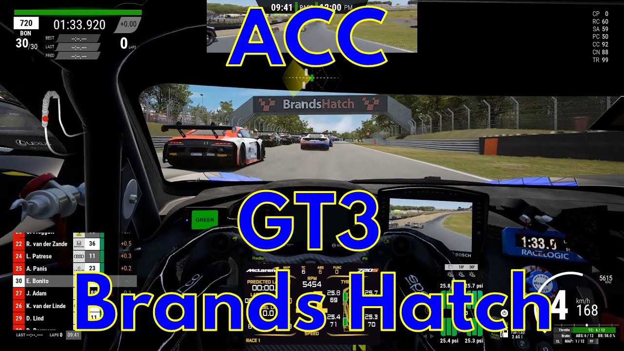 Assetto Corsa Competizione race McLaren GT3 at Brands Hatch, starting ...