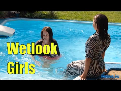 Wetlook group girls gets wet in dress | Wetlook girl swimming together fully clothes | Wetlook dress