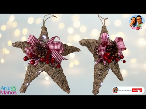 ?Como Hacer ESTRELLAS RÚSTICAS Para Navidad Con Ramas y Yute, Fácil con Arte en Tus Manos