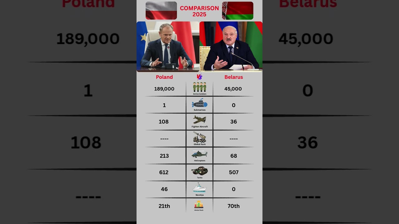 Poland vs Belarus Military Strength 2025 🇵🇱🇧🇾 | NATO Borderline Power Comparison