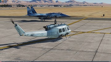 DCS UH-1H Huey taxi,takeoff and landing