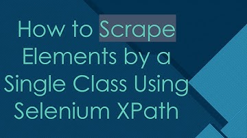 How to Scrape Elements by a Single Class Using Selenium XPath