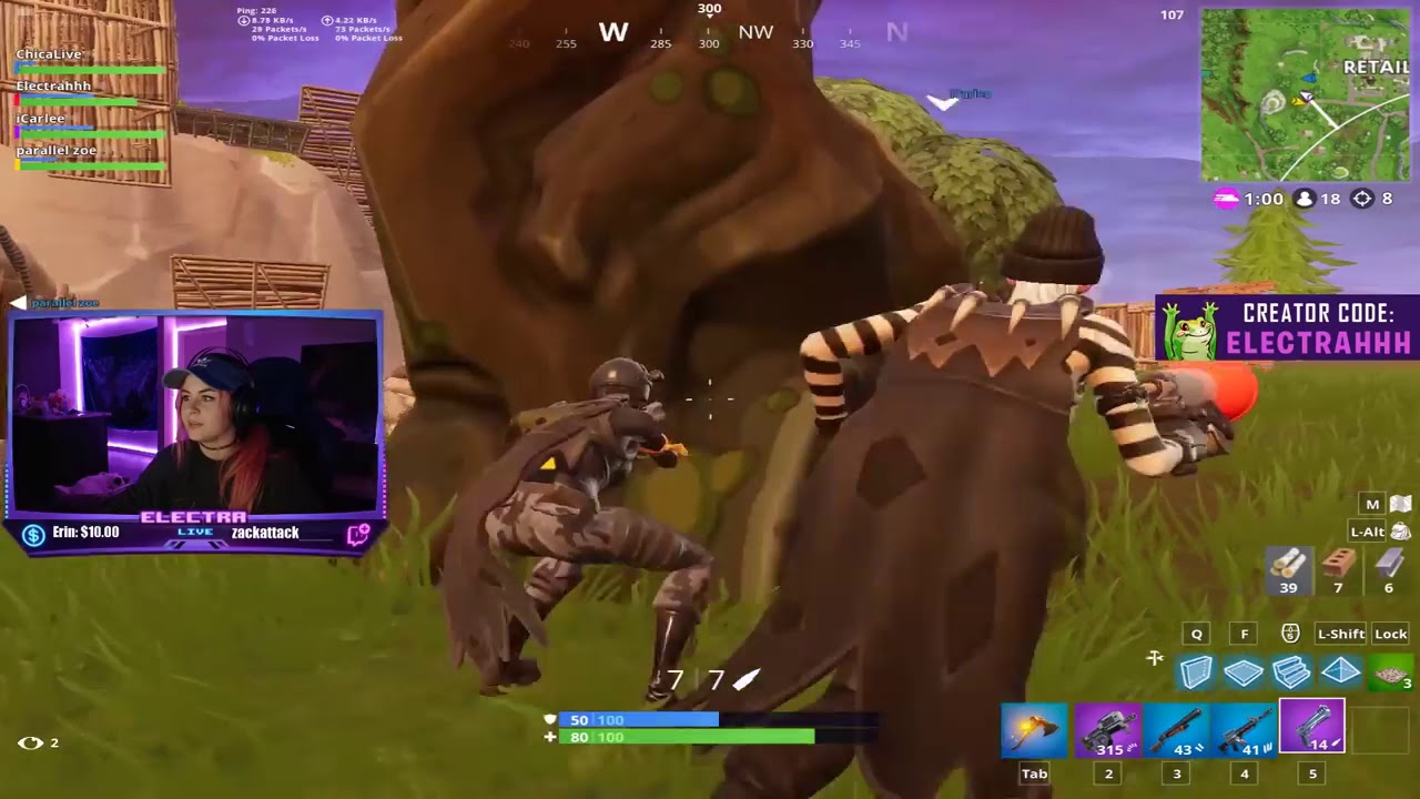 28 KILLS WITH 300 PING ! W  Chicalive, Zoe, and iCarlee Fortnite Battle Royale