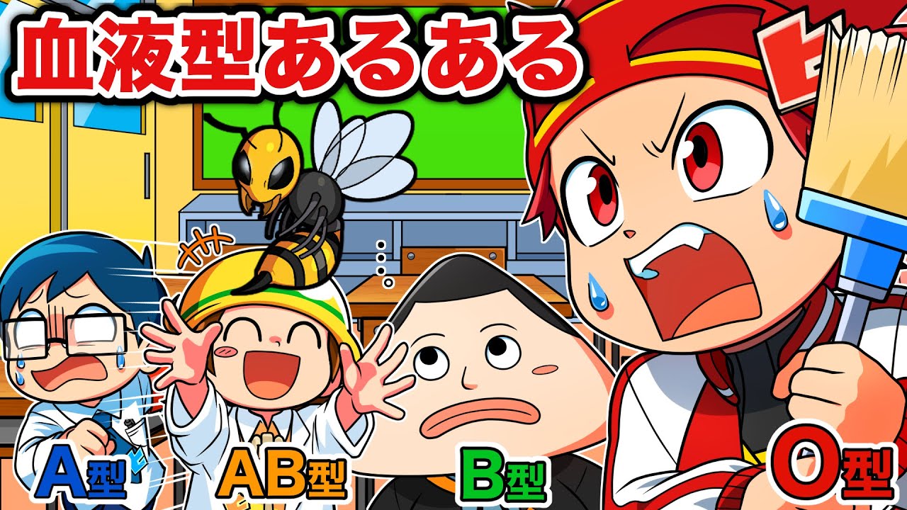 血液型あるある その3【アニメ】 - YouTube