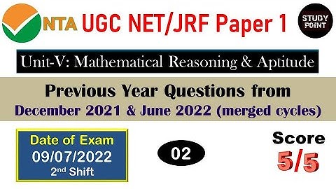 9th July 2022 (2nd Shift) | Mathematical Reasoning & Aptitude PYQs in Bengali | NTA UGC NET Paper 1