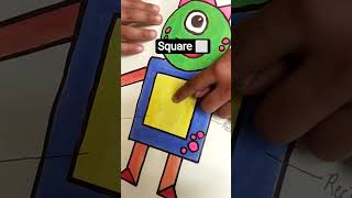 funny monster using shape circle, triangle, rectangle, square #subscribe #school project#maths