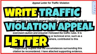 How To Write An Appeal Letter for Traffic Violations | Full Guide