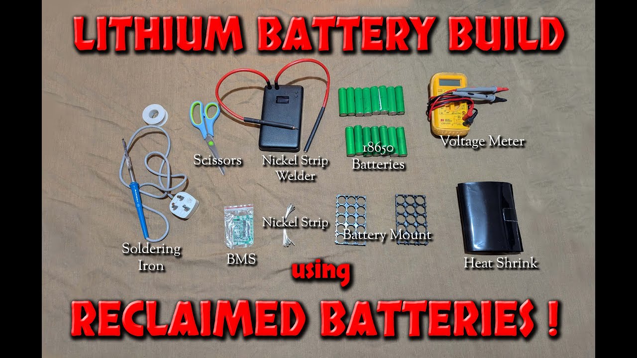 12v Lithium Battery Build using reclaimed 18650 batteries - YouTube