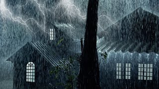 Intense Stormy Night to Sleep Instantly | Strong Rainstorm on Tin Roof & Powerful Thunder Sounds