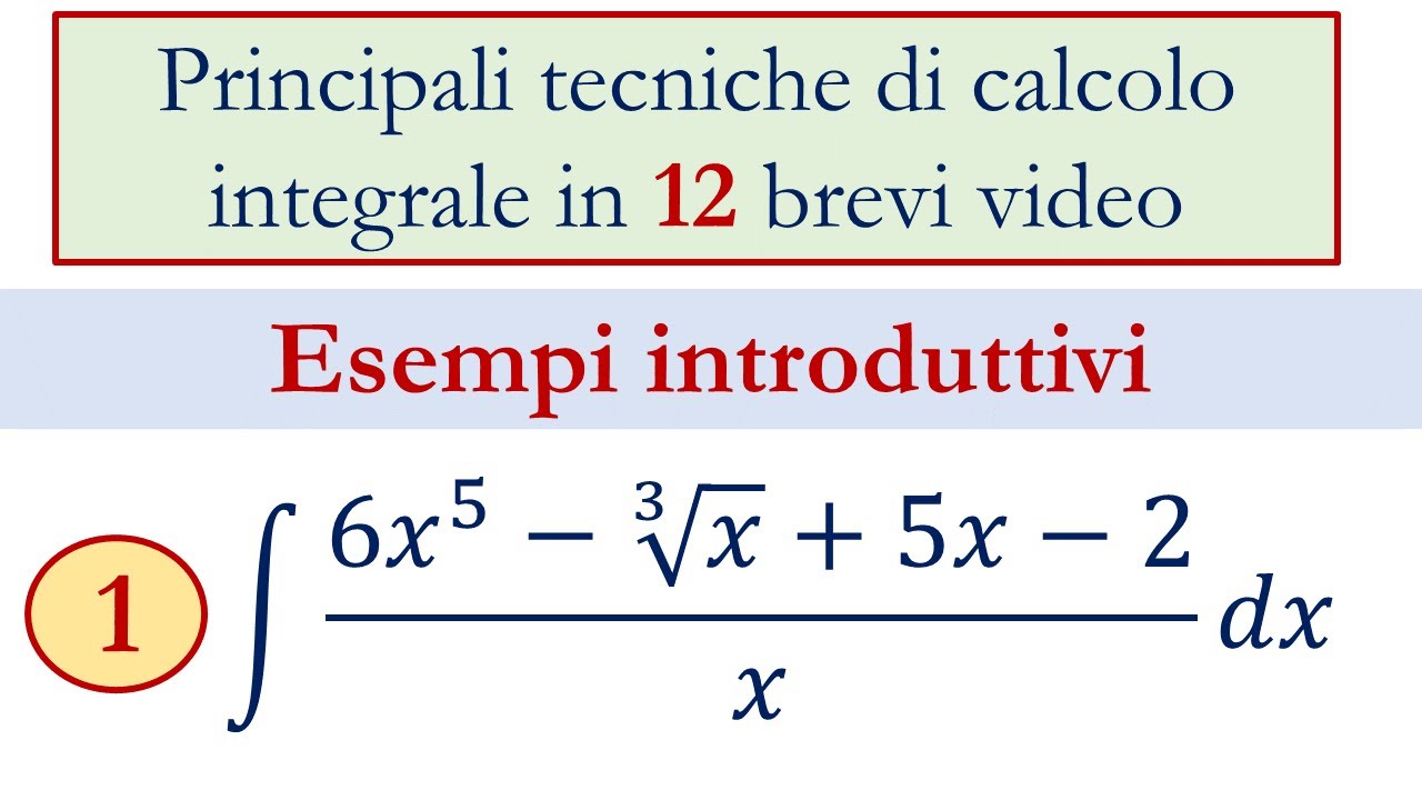 1 - Integrali indefiniti - Introduzione e casi semplici