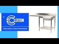 Vídeo: Fregadero de 1 Seno para Lavavajillas con Escurridor en la Izquierda y con Estante 1400x700x900 mm Desmontable ®Cleiton