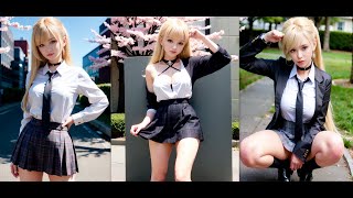 [4K Ai art]SchoolGirls Uniform Lookbook|여학생 교복 룩북|女子学生制服ルックブック | Sakura and schoolgirl | AI Lookbook