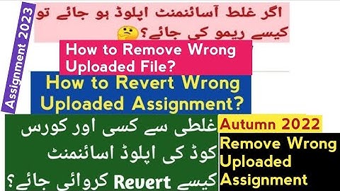 How to remove Wrong Uploaded Assignment | Revert wrong uploaded Assignment |Intellectual Amna