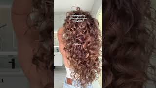 Air Dried VS Diffused wavy curls ✨ Same product, different drying technique. #wavycurly #curlcare